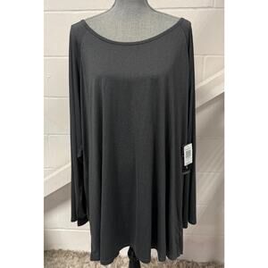 Torrid Gray Long Sleeve Raglan Tech Performance Athleisure Tee Plus Size 5X NWT